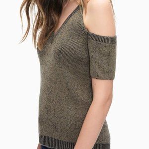 Splendid Surrey Marl Cold Shoulder Top NWT Sz M